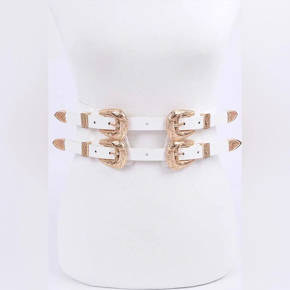Leather Western Wide Corset Statement Belt